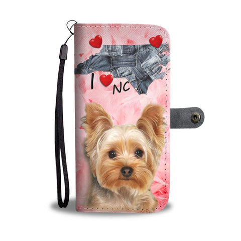 Yorkshire Terrier On Pink Print Wallet Case-Free Shipping-NC State