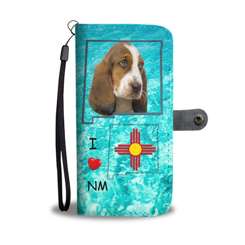 Cute Basset Hound Print Wallet Case-Free Shipping-NM State