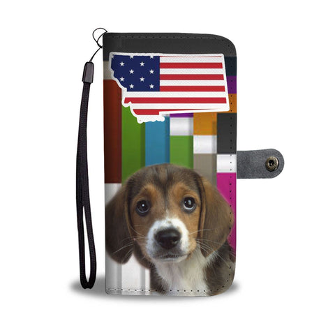 Cute Beagle Print Wallet Case-Free Shipping-MT State