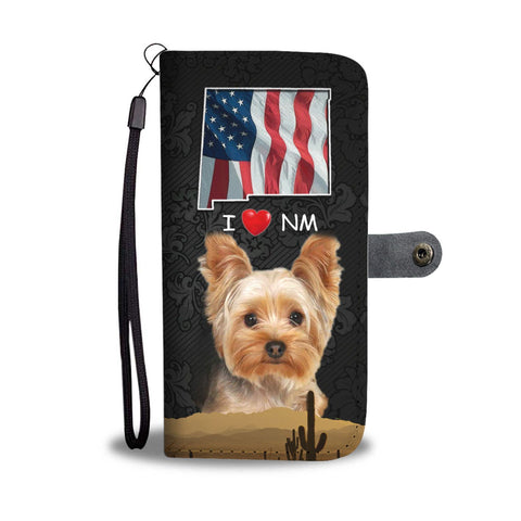 Yorkshire Terrier On Black Print Wallet Case-Free Shipping-NM State