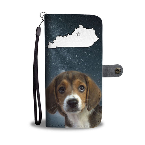 Cute Beagle Print Wallet Case-Free Shipping-KY State