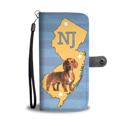 Dachshund Dog Print Wallet Case-Free Shipping-NJ State