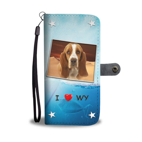 Basset Hound Print Wallet Case-Free Shipping-WY State