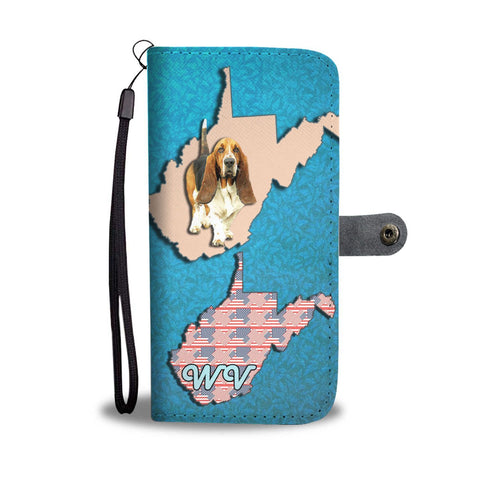 Basset Hound Dog Print Wallet Case-Free Shipping-WV State