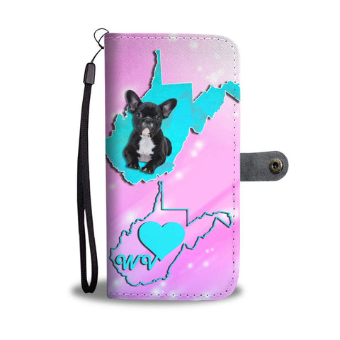 Cute French Bulldog Print Wallet Case-Free Shipping-WV State
