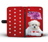 Maltese Dog On Red Print Wallet Case-Free Shipping-NE State