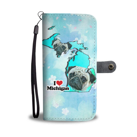 Cute Pug Art Print Wallet Case-Free Shipping-MI State
