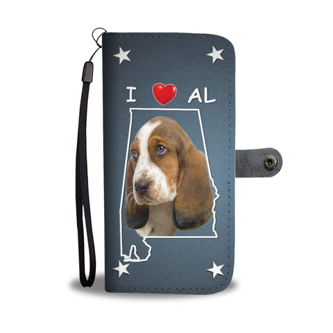 Cute Basset Hound Print Wallet Case- Free Shipping-AL State