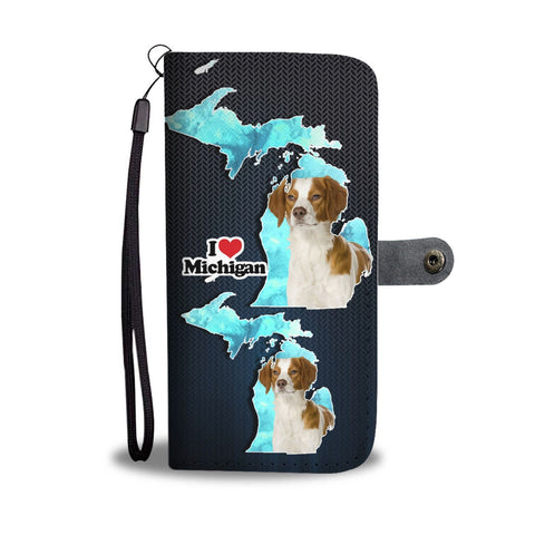 Cute Brittany Dog Print Wallet Case-Free Shipping-MI State
