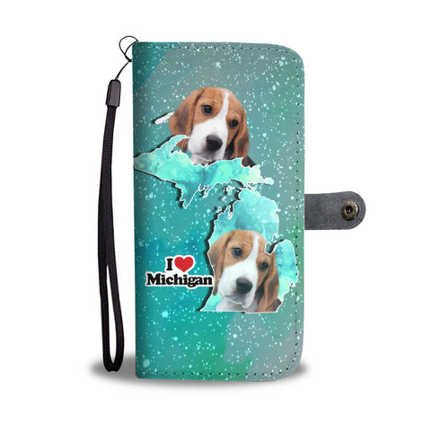 Lovely Beagle Print Wallet Case-Free Shipping-MI State