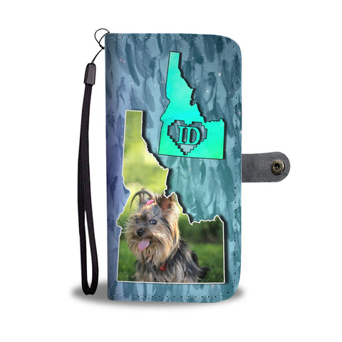Cute Yorkshire Terrier Dog Print Wallet Case-Free Shipping-ID State