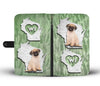 Pug Dog Print Wallet Case-Free Shipping-WI State