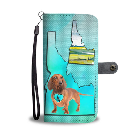 Dachshund Dog Print Wallet Case-Free Shipping-ID State