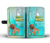Dachshund Dog Print Wallet Case-Free Shipping-ID State