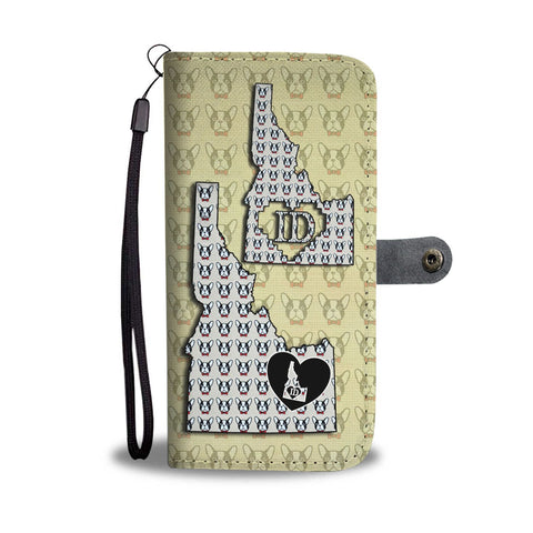 French Bulldog Pattern Print Wallet Case-Free Shipping-ID State