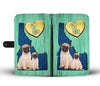 Lovely Pug Dog Print Wallet Case-Free Shipping-ID State