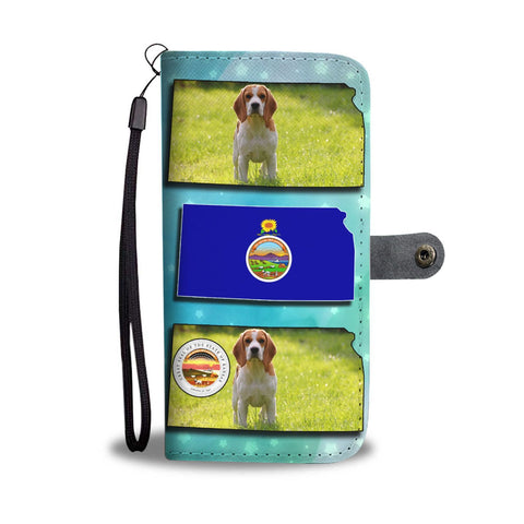 Cute Beagle Print Wallet Case-Free Shipping-KS State