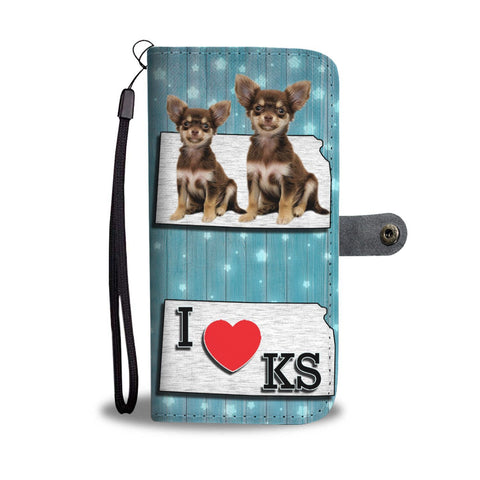 Cute Chihuahua Print Wallet Case-Free Shipping-KS State