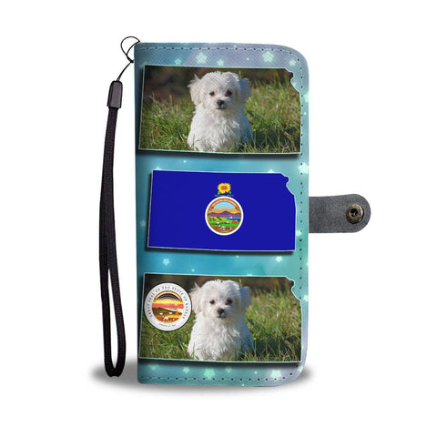 Cute Maltese Dog Print Wallet Case-Free Shipping-KS State