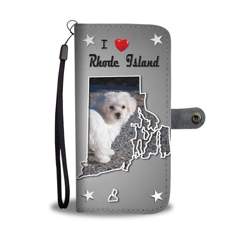 Cute Maltese Dog Print Wallet Case-Free Shipping-RI State