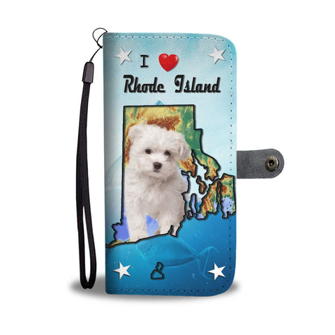 Lovely Maltese Dog Print Wallet Case-Free Shipping-RI State