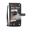 Pug Dog On Black Print Wallet Case-Free Shipping-RI State