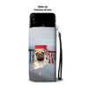 Lovely Pug Dog Print Wallet Case-Free Shipping-RI State