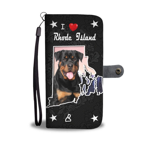 Rottweiler Dog On Black Print Wallet Case-Free Shipping-RI States