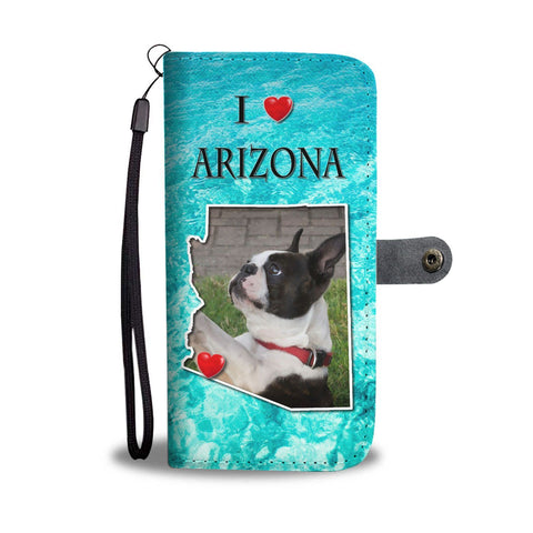 Lovely Boston Terrier Print Wallet Case-Free Shipping-AZ State