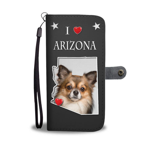 Cute Chihuahua On Black Print Wallet Case-Free Shipping-AZ State