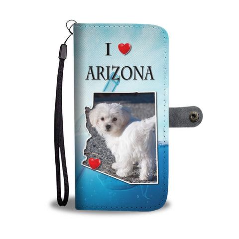 Lovely Maltese Dog Print Wallet Case-Free Shipping-AZ State