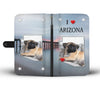 Cute Pug Dog Print Wallet Case-Free Shipping-AZ State