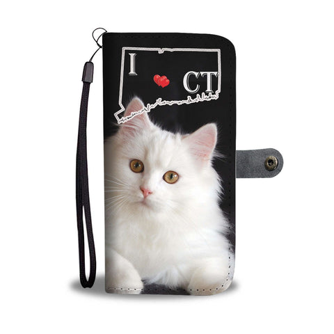 Persian Cat Print Wallet Case-Free Shipping-CT State