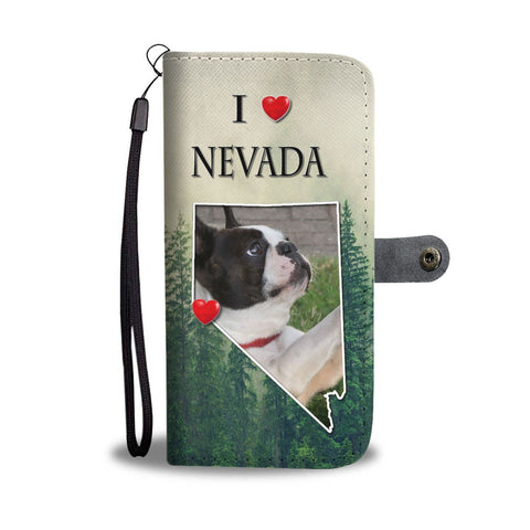 Lovely Boston Terrier Print Wallet Case-Free Shipping-NV State