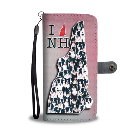 Border Collie In Lots Print Wallet Case-Free Shipping-NH State