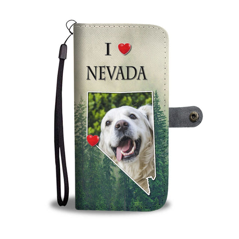 Cute Golden Retriever Print Wallet Case-Free Shipping-NV State