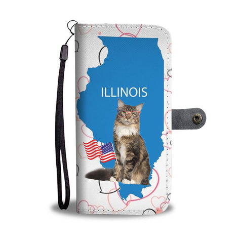 Maine Coon Cat Print Wallet Case-Free Shipping-IL State