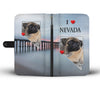 Cute Pug Dog Print Wallet Case-Free Shipping-NV State