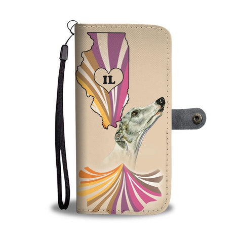 Whippet Dog Print Wallet Case-Free Shipping-IL State