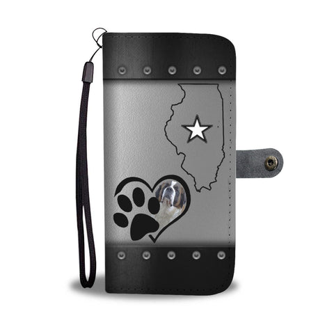 Saint Bernard Dog Print Wallet Case-Free Shipping-IL State