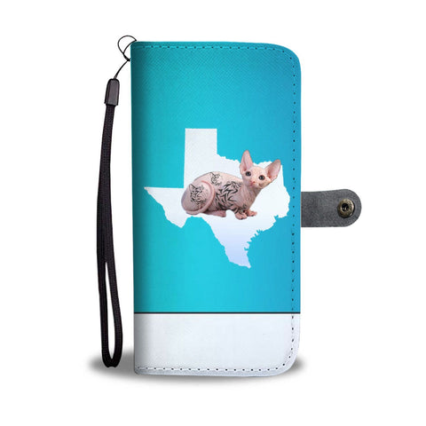 Sphynx Cat Print Wallet Case-Free Shipping-TX State