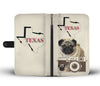 Pug Dog Print Wallet Case-Free Shipping-TX State