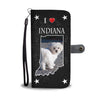 Cute Maltese Dog On Black Print Wallet Case-Free Shipping-IN State
