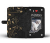 Cute Maltese Dog On Black Print Wallet Case-Free Shipping-IN State