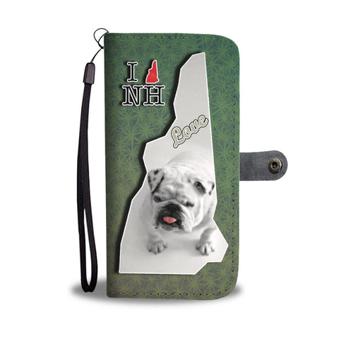 Cute Bulldog Puppy Print Wallet Case-Free Shipping-NH State
