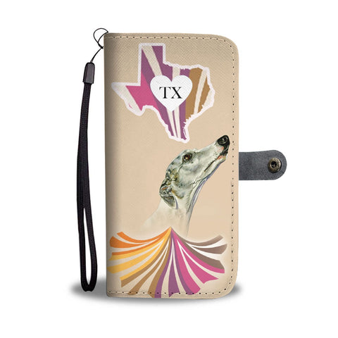 Whippet Dog Print Wallet Case-Free Shipping-TX State
