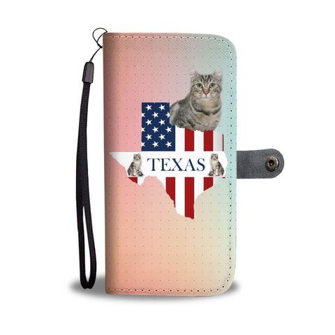 American Curl Cat Print Wallet Case-Free Shipping-TX State
