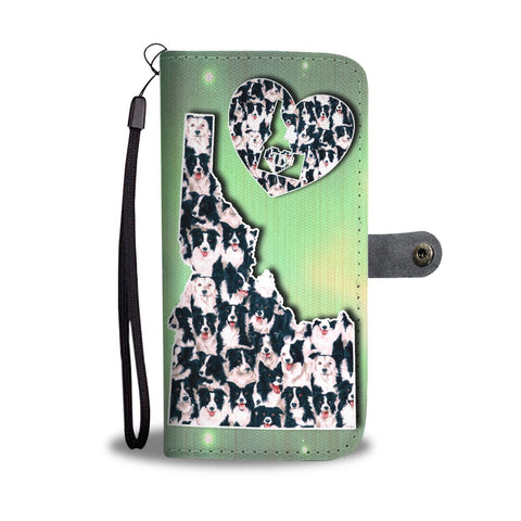 Border Collie Dog In Lots Print Wallet Case-Free Shipping-ID State