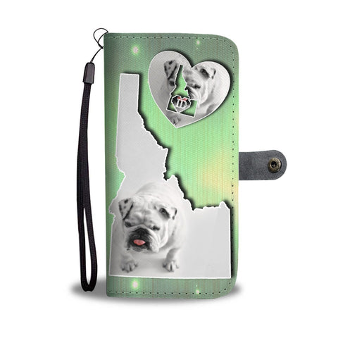 Cute Bulldog Puppy Print Wallet Case-Free Shipping-ID State