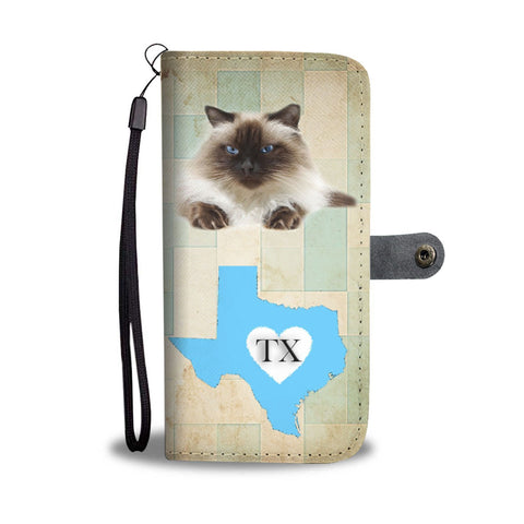 Himalayan Cat Print Wallet Case-Free Shipping-TX State